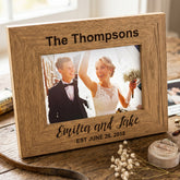 Personalised Engraved Wedding Photo Frame Gift Landscape With Names and Established Date Wedding Photo Frame ukgiftstoreonline