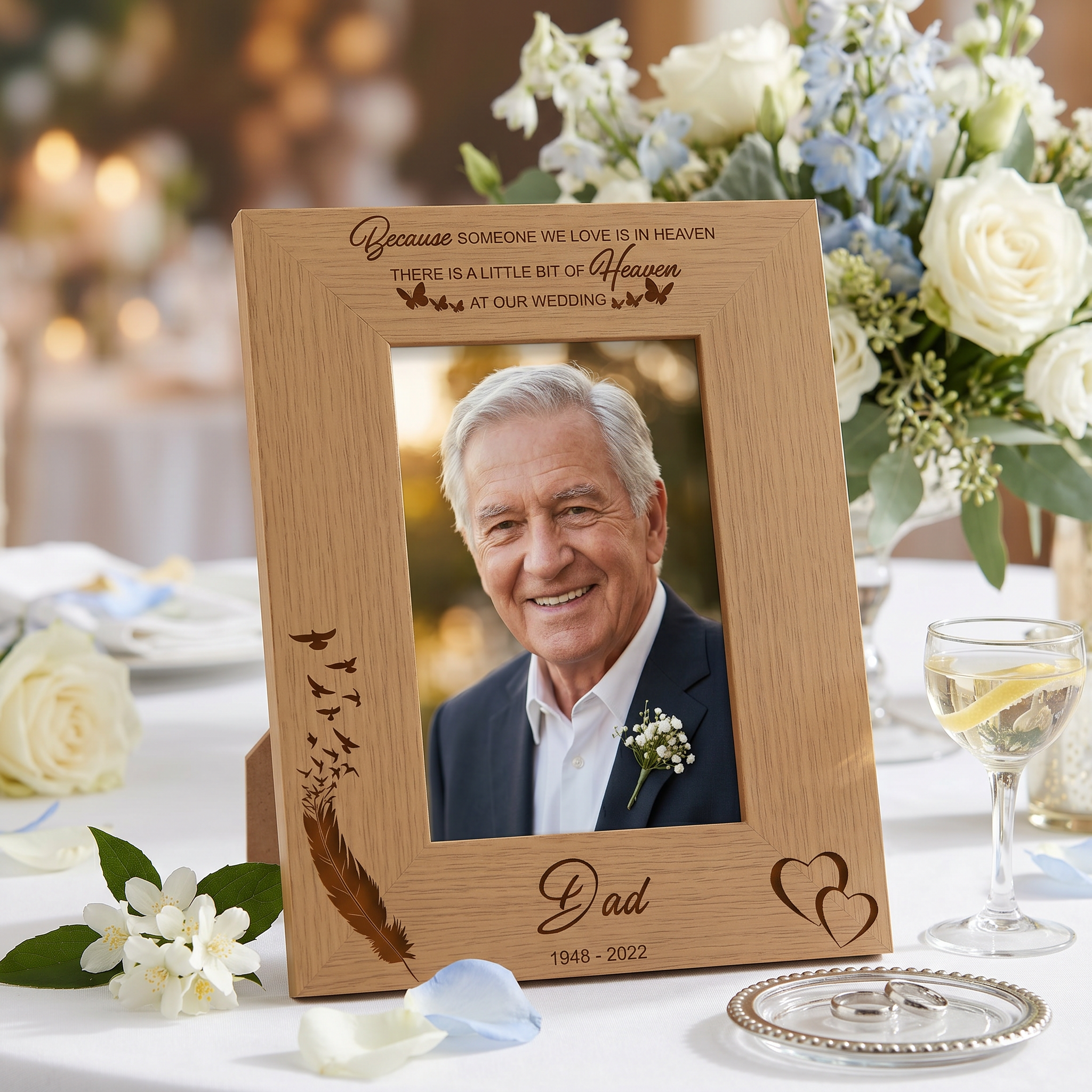 Personalised Because Someone We Love Is In Heaven Wedding Photo Frame Wedding Photo Frame ukgiftstoreonline