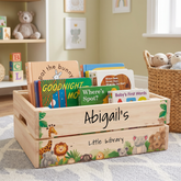 Personalised Book Crate – Custom Kids Book Storage & Easy Carry Story Box ukgiftstoreonline