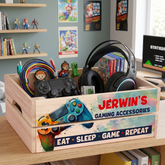 Personalised Gamer Storage Box – Kids Room Storage Crate with Handles ukgiftstoreonline