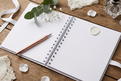 Luxury Wedding Guest Book - Personalised Hardcover Spiral Bound Keepsake With Ribbon ukgiftstoreonline