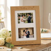 Personalised Wedding Day Engraved Wooden Double Photo Frame Gift For Couple personalised photo frames ukgiftstoreonline