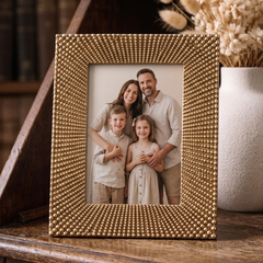 Sunburst Photo Frame - Champagne Beaded Resin 4x6 Decorative Display photo frame ukgiftstoreonline