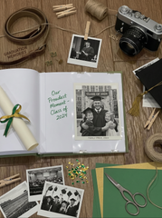 Graduation Photo Album Keepsake – Green Cover, Holds 50 Photos, Tassel Hassle Design