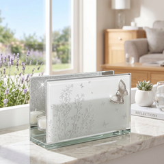 Silver Butterfly Double Glass Tealight Holder - Floral Gifting For Her & Homeware