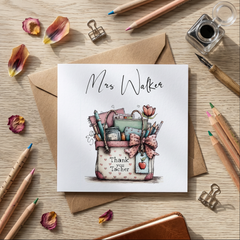 Thank You Teacher Card, Personalised Teacher Card, End of Term Card, Teacher Gift