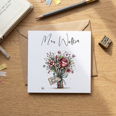 Thank You Teacher Card, Personalised Teacher Card, End of Term Card, Teacher Gift