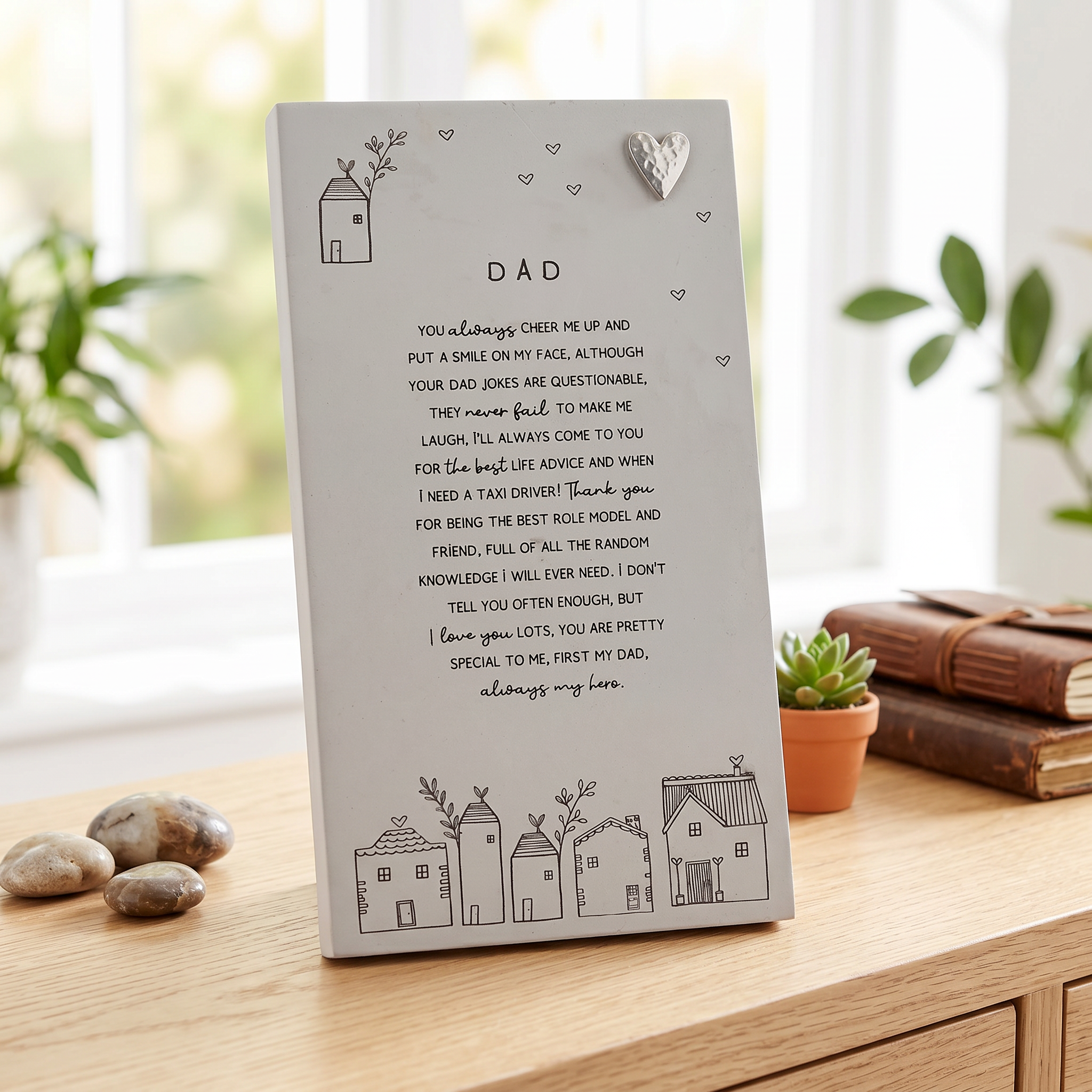 Dad Plaque Gift – Standing Plaque With Sentimental Quote & Elegant Illustrations Nan Photo Frame ukgiftstoreonline