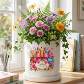 Personalised Large Flower Plant Pot End of Term Teacher Gift ukgiftstoreonline