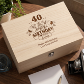 Personalised Large Engraved Wooden Birthday Keepsake Box 18th 21st 30th 40th 50th 60th 70th 80th Keepsake Memory Box ukgiftstoreonline
