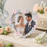 Pastel Colour Daisy Heart Photo Frame for Anniversaries Wedding and Valentines photo frame ukgiftstoreonline