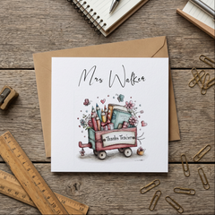 Thank You Teacher Card, Personalised Teacher Card, End of Term Card, Teacher Gift