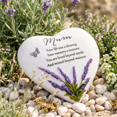 Mum Graveside Lavender Heart Stone Memorial Plaque, Grave Ornament Tribute, Gift ukgiftstoreonline