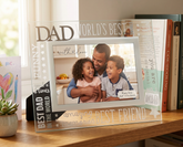 World's Best Dad Glass Photo Frame Gift With Sentiments For Fathers Day, Birthday or Christmas Nan Photo Frame ukgiftstoreonline