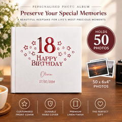 Personalised Any Age Birthday Gift Photo Album Star Design 18th, 21st, 30th, 40th, 50th, 60th Birthday Photo Album ukgiftstoreonline