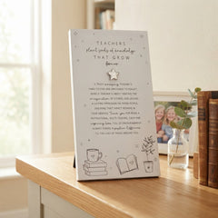Teacher Plaque Gift – Standing Plaque With Sentimental Quote & Raised Star