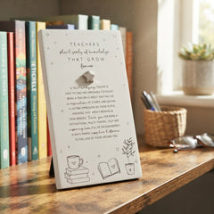 Teacher Plaque Gift – Standing Plaque With Sentimental Quote & Raised Star
