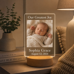 Personalised LED Photo Frame Night Light – Custom Picture Gift for Mum, Dad, Anniversary, Wedding, Birthday Keepsake