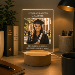 Personalised LED Photo Frame Night Light – Custom Picture Gift for Mum, Dad, Anniversary, Wedding, Birthday Keepsake