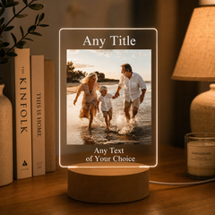 Personalised LED Photo Frame Night Light – Custom Picture Gift for Mum, Dad, Anniversary, Wedding, Birthday Keepsake