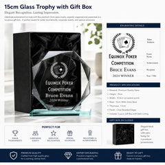 Large Jade Glass Personalised 15cm Poker Or Cards Trophy Award Engraved Jade Glass ukgiftstoreonline