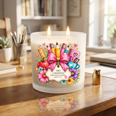 Personalised Teacher Gift Candle Thank you End of Year leaving Gift