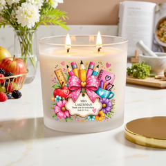 Personalised Teacher Gift Candle Thank you End of Year leaving Gift