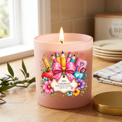 Personalised Teacher Gift Candle Thank you End of Year leaving Gift