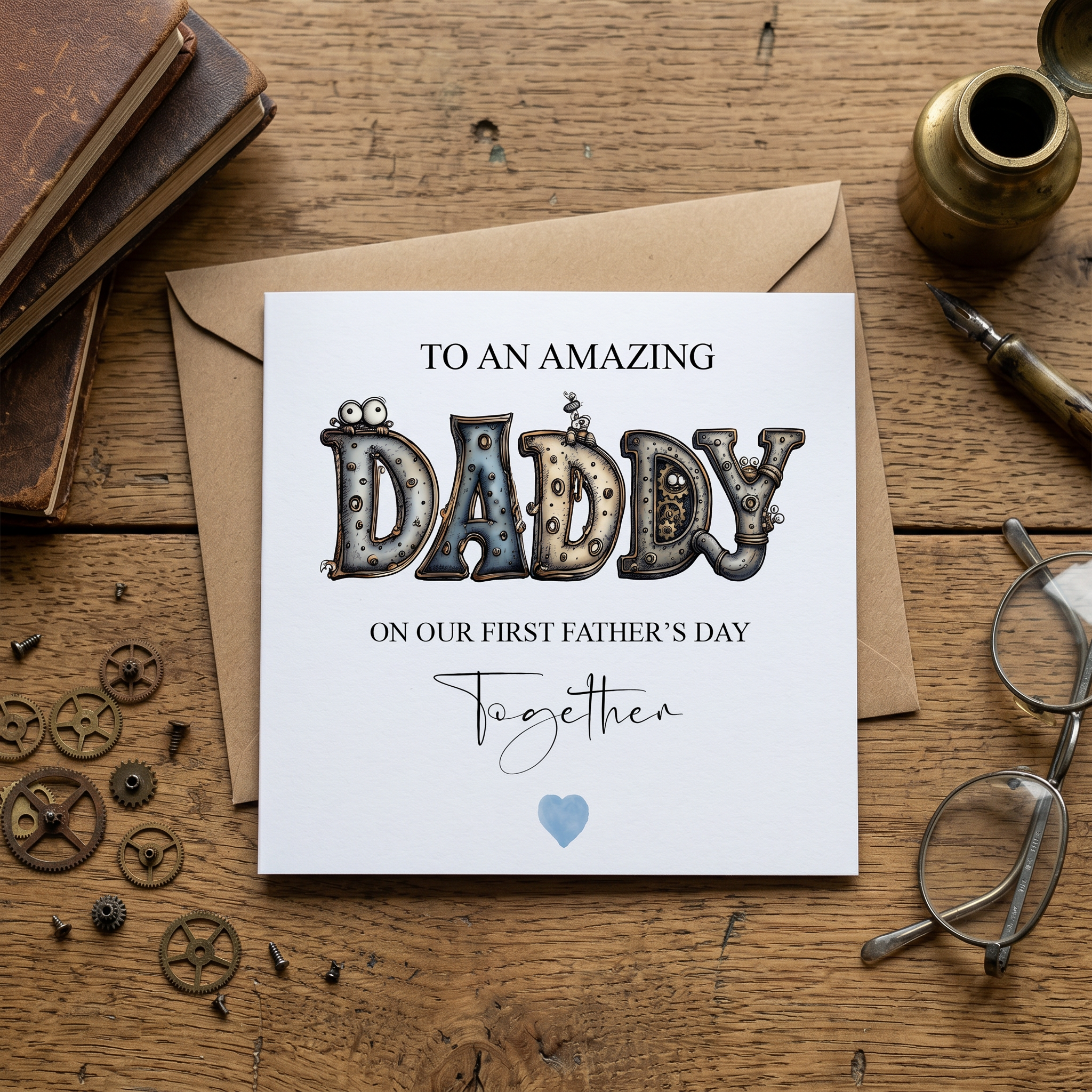 Luxury First Fathers Day Card - With Mechanical Design ukgiftstoreonline