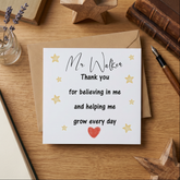 Thank You Teacher Sentiment Card, Personalised Teacher Card, End of Term Card, Teacher Gift ukgiftstoreonline Design 2