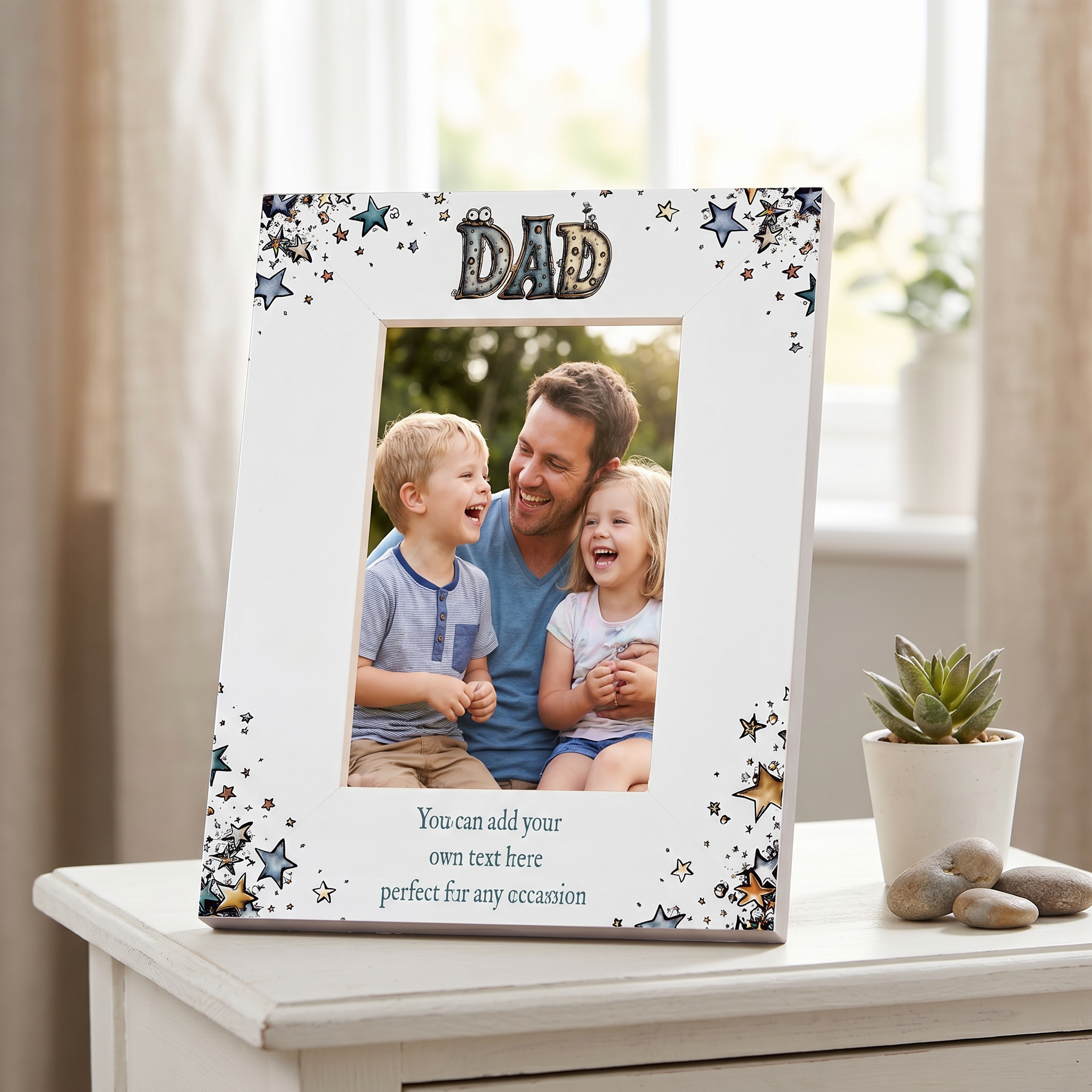 Personalised Colourful Dad Photo Frame Gift for Fathers Day Birthday or Christmas Photo Frame ukgiftstoreonline