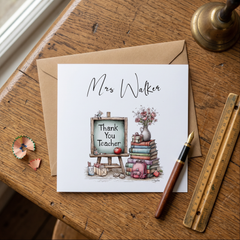 Thank You Teacher Card, Personalised Teacher Card, End of Term Card, Teacher Gift