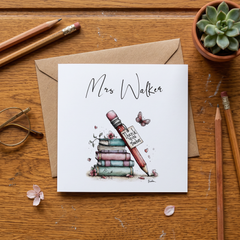 Thank You Teacher Card, Personalised Teacher Card, End of Term Card, Teacher Gift