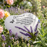Grandma Graveside Lavender Heart Stone Memorial Plaque, Grave Ornament Tribute, Gift ukgiftstoreonline