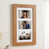 Graduation Gift | Congratulations Gift for University Graduate | Personalised Triple Frame Engraved Oak Finish Photo Frame ukgiftstoreonline Portrait