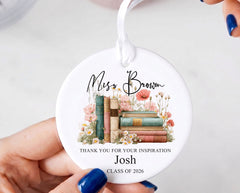 Personalised Thank You Teacher Ornament Keepsake Gift for End Of Year Leaving Present