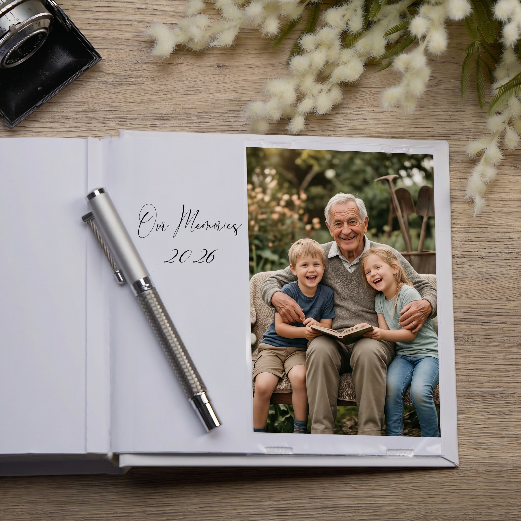 Personalised Colourful Grandad Photo Album in Gift Box, Holds 50 6x4 Photographs, Writing Area, Keepsake Memory Book photo album ukgiftstoreonline