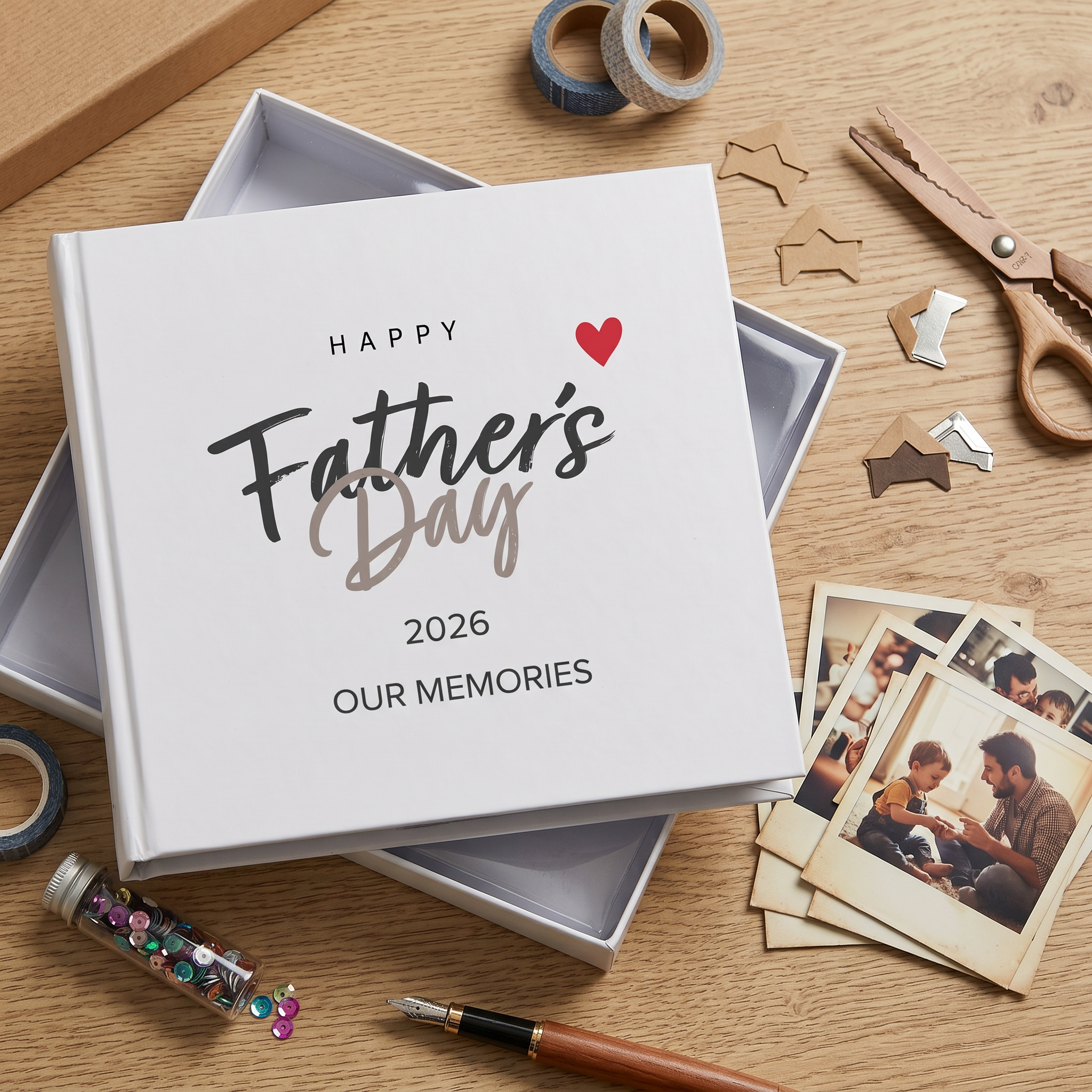 Personalised Happy Fathers Day Photo Album in Gift Box, Holds 50 6x4 Photographs, Writing Area, Keepsake Memory Book photo album ukgiftstoreonline