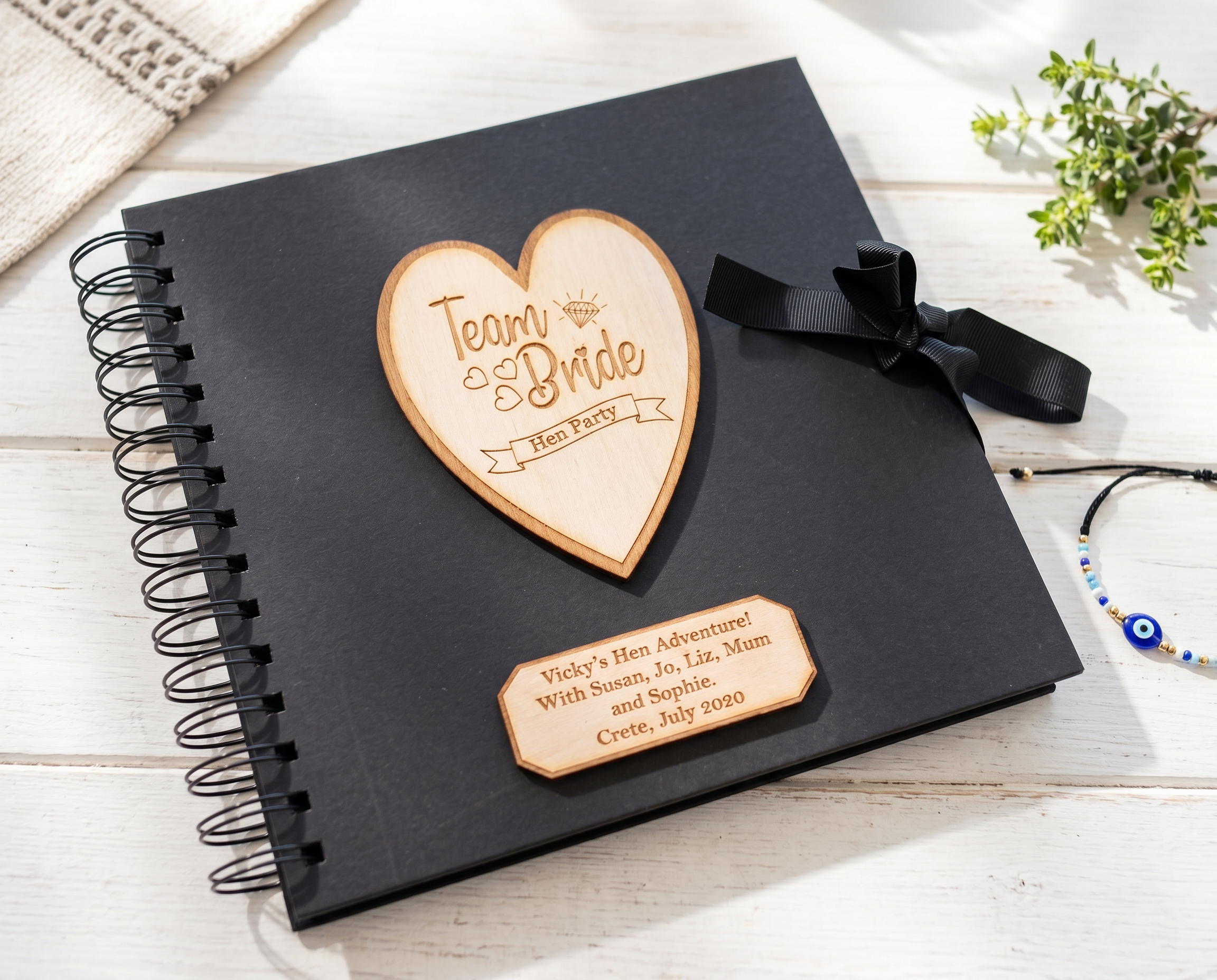 Personalised Team Bride Hen Party Scrapbook Photo Album Black Cover Scrapbook Guest Book ukgiftstoreonline
