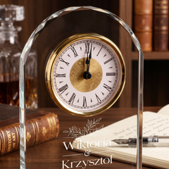 Personalised Engraved Large Crystal Glass Clock Wedding Gift Or Wedding Present In Presentation Box