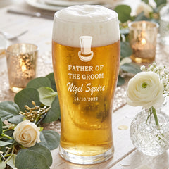 Personalised Beer Glass Wedding Favour Gift Best Man Usher Father Of The Groom personalised beer glasses ukgiftstoreonline