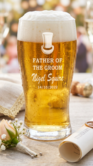 Personalised Beer Glass Wedding Favour Gift Best Man Usher Father Of The Groom personalised beer glasses ukgiftstoreonline