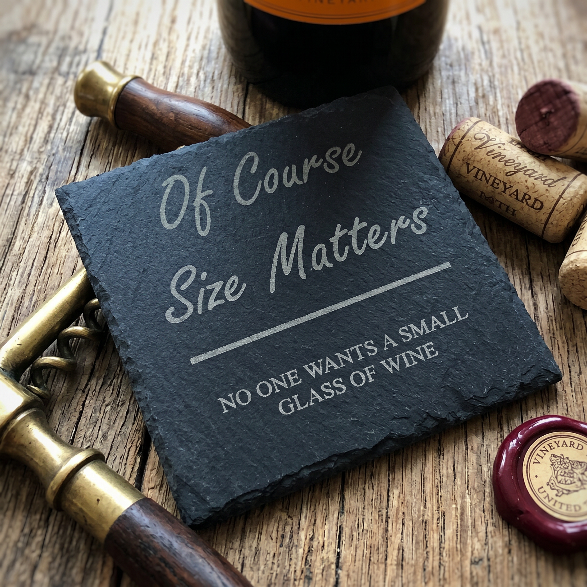Funny Wine Gift: Slate Coaster for Women (10cm, Laser Engraved) Personalised Slate Marker ukgiftstoreonline