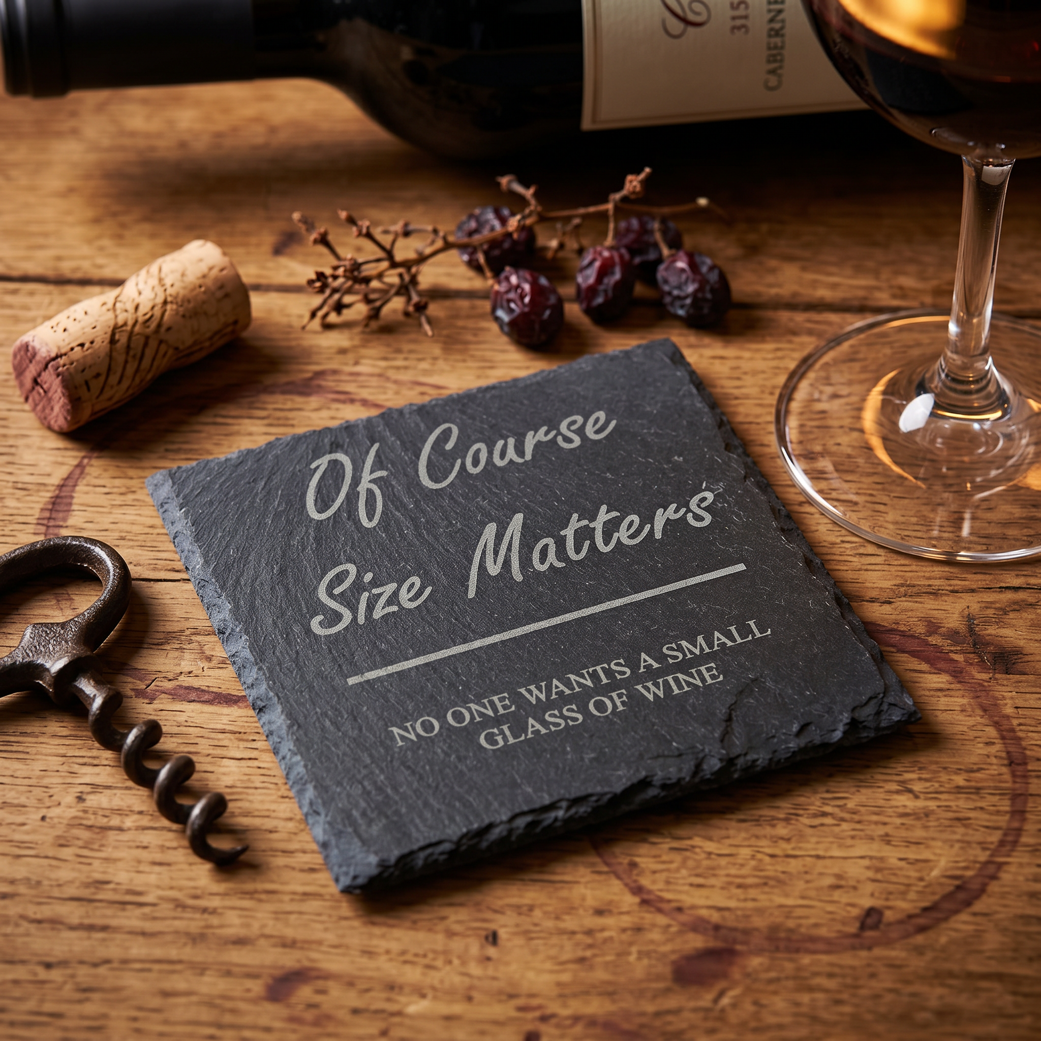 Funny Wine Gift: Slate Coaster for Women (10cm, Laser Engraved) Personalised Slate Marker ukgiftstoreonline