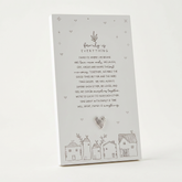 Family Is Everything Plaque Gift – Standing Plaque With Sentimental Quote & Raised Heart
