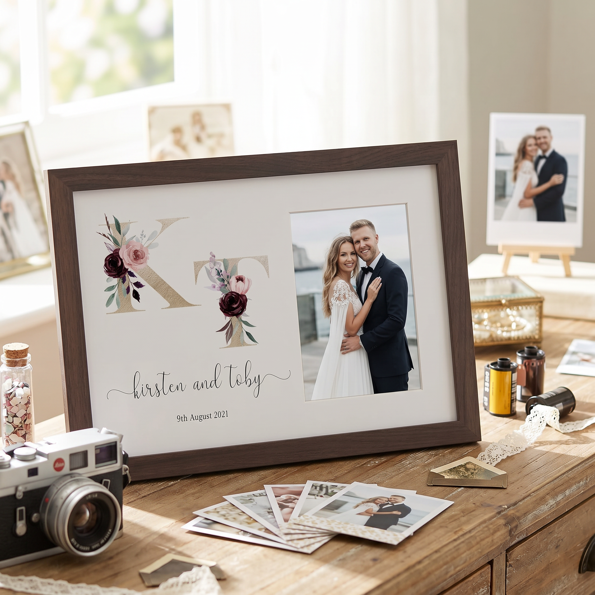 Personalised Initials Wedding Photo Frame Elegant Wedding Day Photo Keepsake wedding photo frame ukgiftstoreonline
