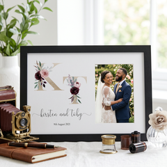 Personalised Initials Wedding Photo Frame Elegant Wedding Day Photo Keepsake wedding photo frame ukgiftstoreonline