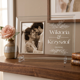 Wedding Gift for Couple, Personalized Large Floral Design Glass Frame With Silk Lined Gift Box Personalised Photo Frame ukgiftstoreonline