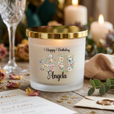 Personalised Birthday Large Candle Gift for Her | 18th 21st 30th 40th 50th 60th With Floral Numbers personalised Candle Lights ukgiftstoreonline