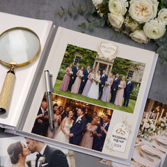 Wedding Photo Album Large Linen Cover - Personalised Self Adhesive Pages With Wildflowers photo album ukgiftstoreonline